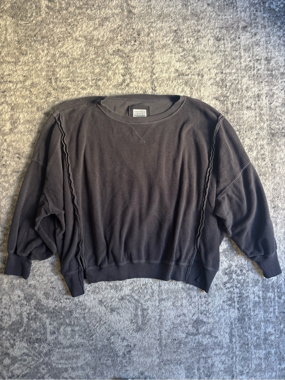 American Eagle Outfitters dark grey Waffle Crewneck Sweater